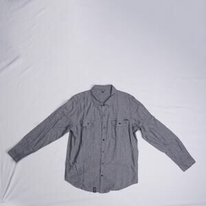 LRG Lifted Research Group Woven Collection Button Up Shirt Mens L Gray NWOT